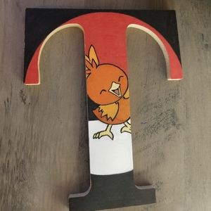 8 inch hand painted pokemon torchic letter